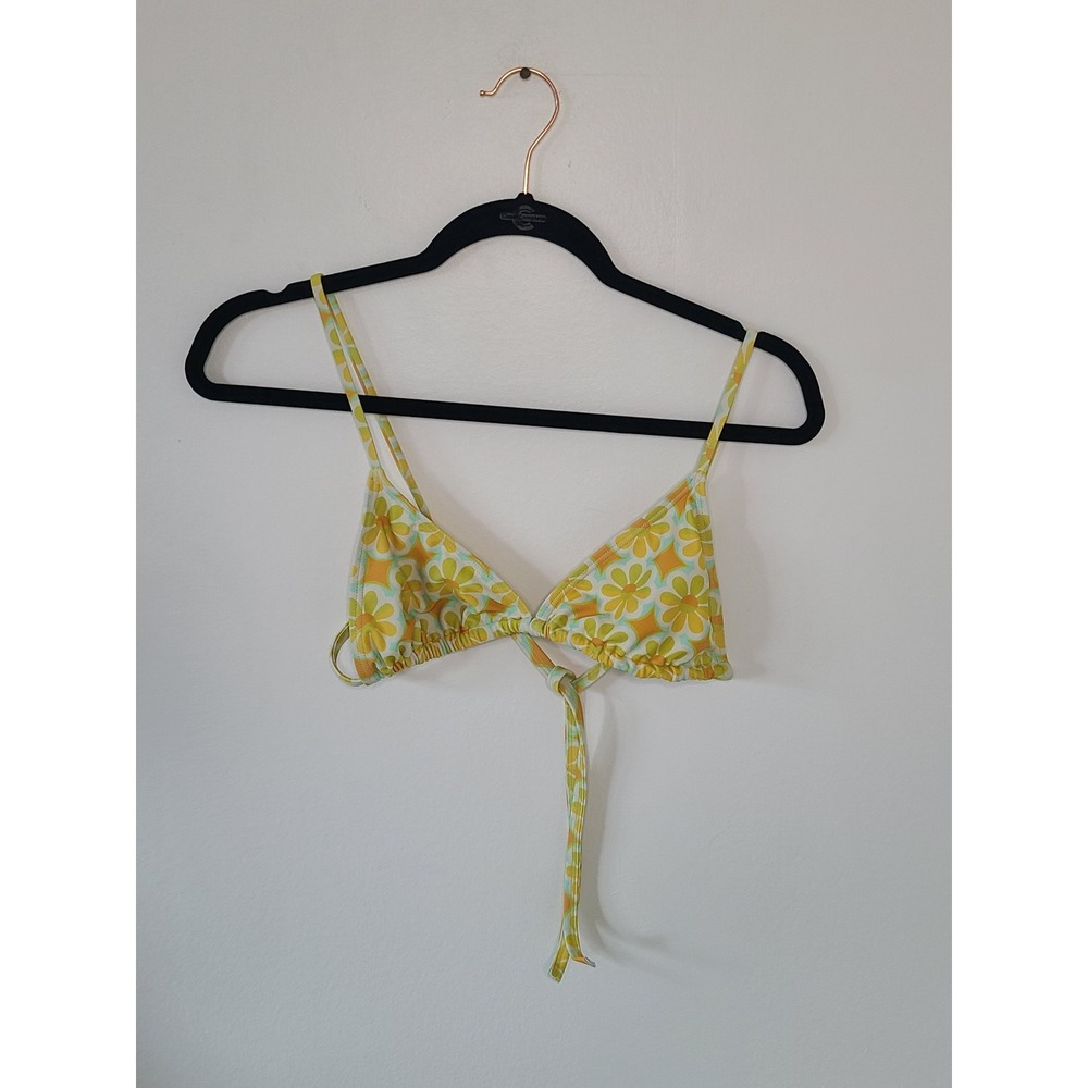 Kulani Floral Groovy Agave Glow bikini Top Size S/M
